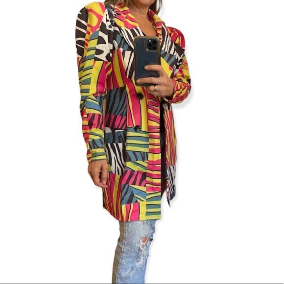 CQ BY CQ Colorful Zebra Print Retro Jacket Blazer.Size S - Picture 4 of 16